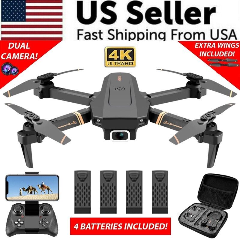 Foldable 4K Dual Camera Drone - 4 Batteries