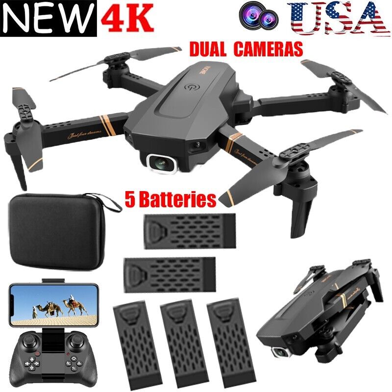 8K HD Dual Camera RC Drone +4 Battery