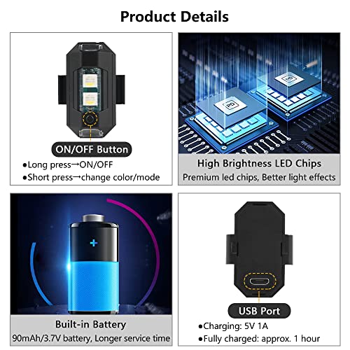 6-Pack LED Strobe Lights for Drones & More