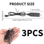 3-Pack USB Charger Cable for 3.7V RC Drones