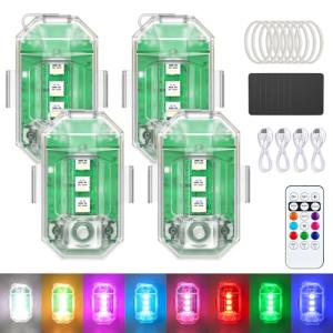 4PCS Rechargeable LED Strobe Lights with Remote