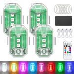 4PCS Rechargeable LED Strobe Lights with Remote