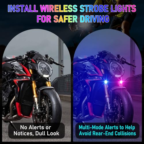 4PCS Rechargeable LED Strobe Lights with Remote