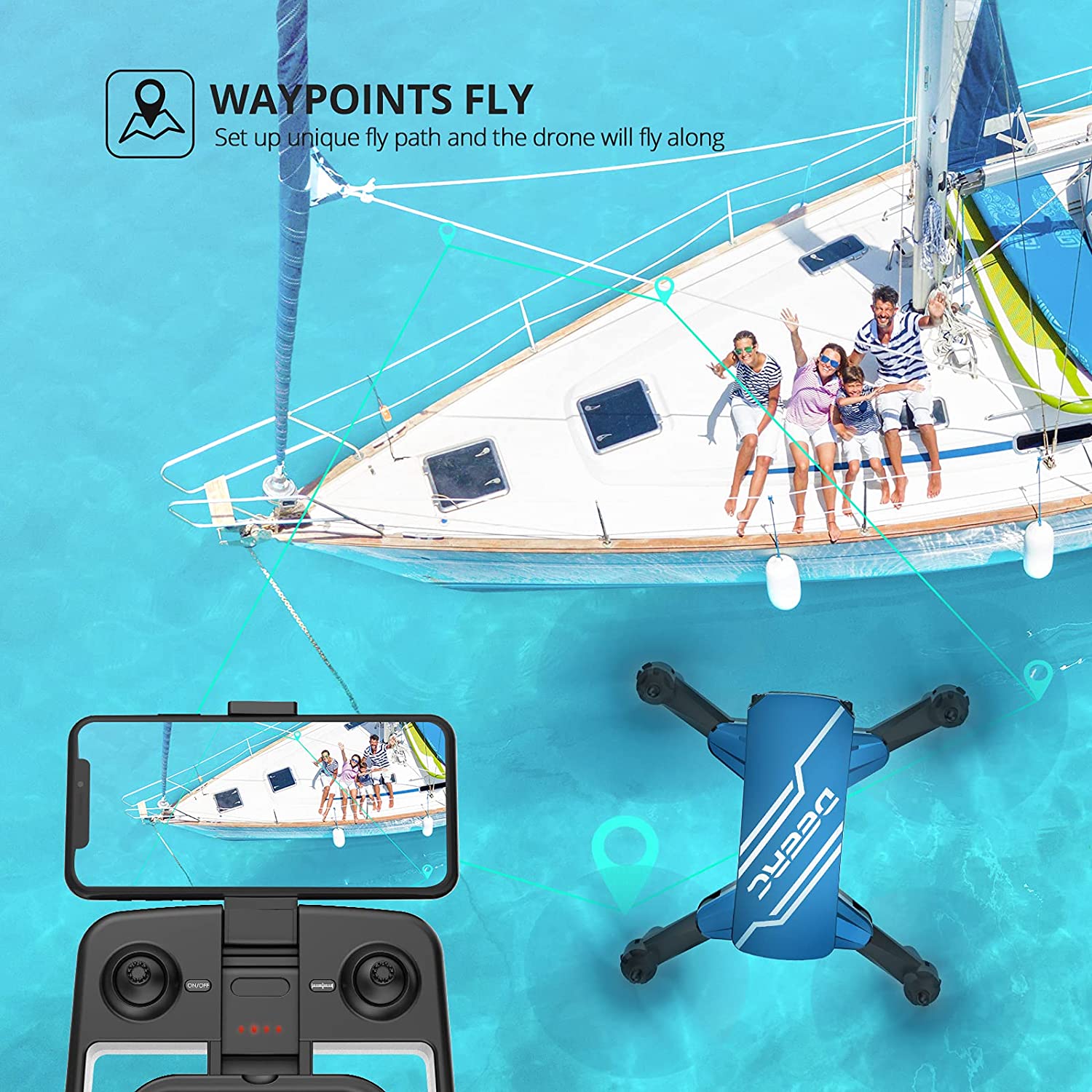 DEERC D20 Mini Drone with FPV Camera and Voice Control