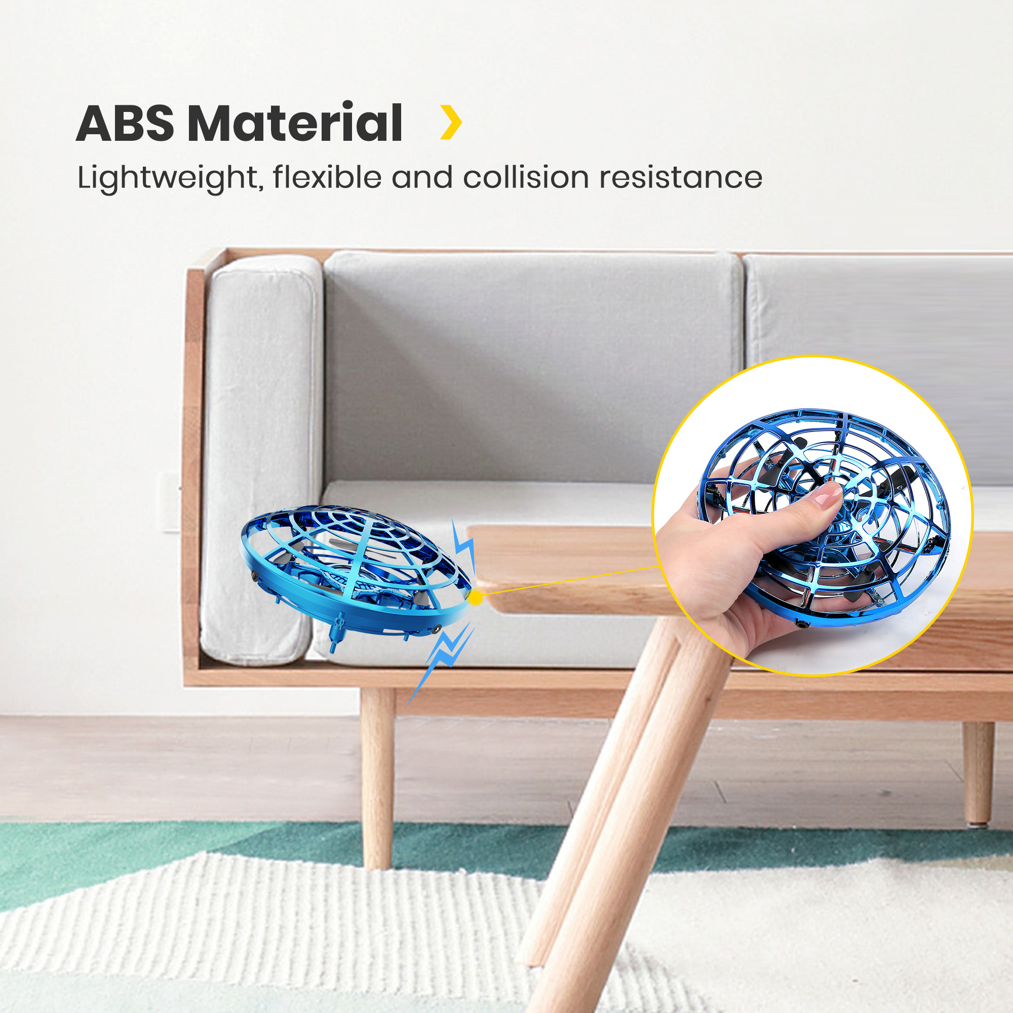 DEERC Hand-Operated Mini Drone for Indoor/Outdoor Play