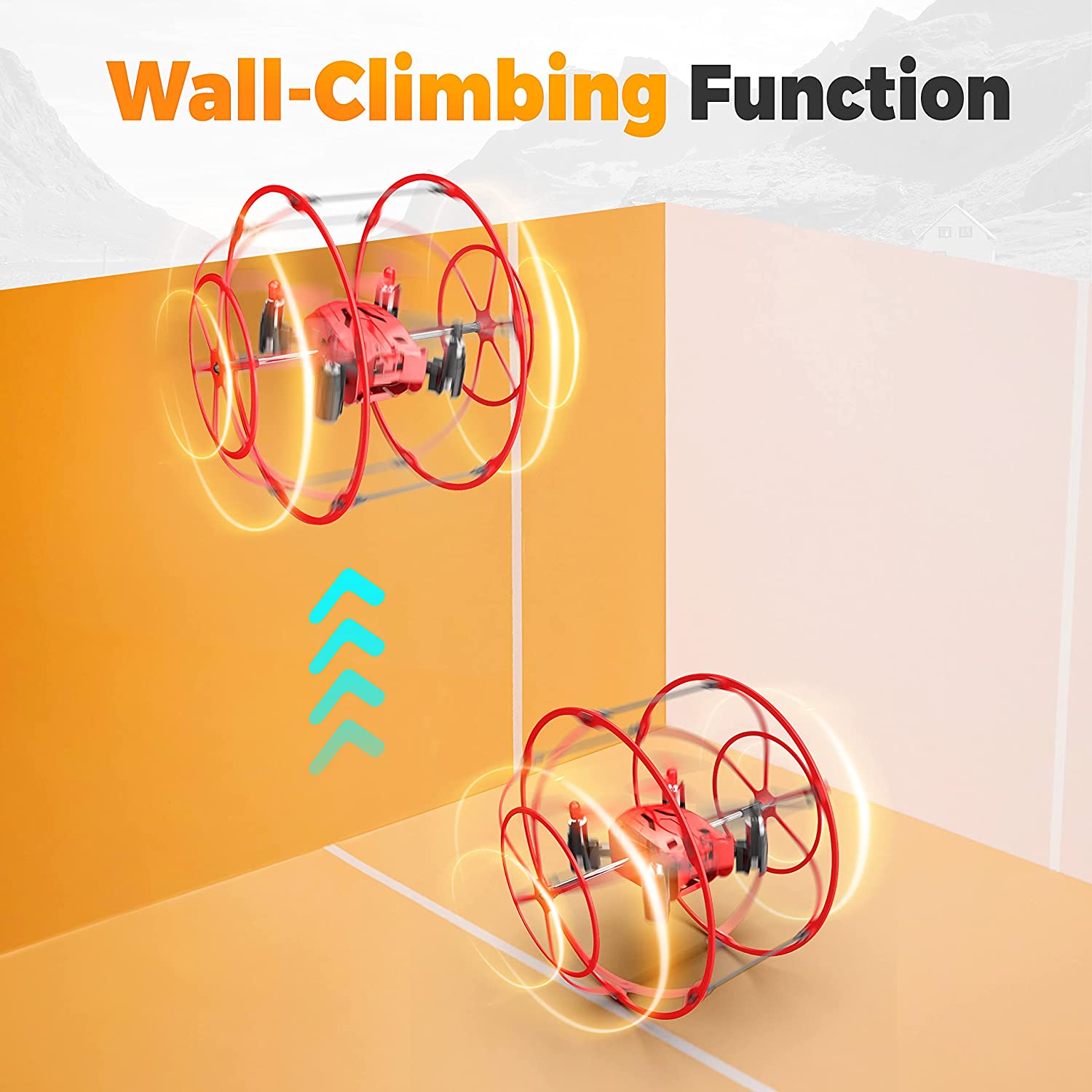 Bezgar HQ053 Kids Wall-Climbing Stunt Drone, Red