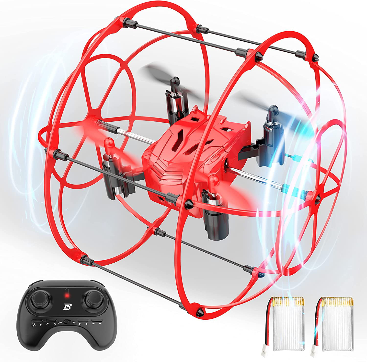 Bezgar HQ053 Kids Wall-Climbing Stunt Drone, Red