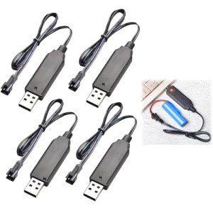 4-Pack USB Charger Cables for Drones and RC Toys