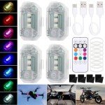 JIZZU 4PCS Wireless LED Strobe Lights Set