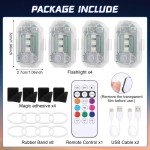 JIZZU 4PCS Wireless LED Strobe Lights Set