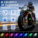 JIZZU 4PCS Wireless LED Strobe Lights Set