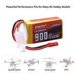 SUNPADOW 7.4V 2S 900mAh Lipo Battery Pack