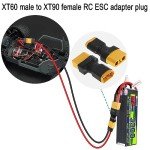 XT60 Male to XT90 Female ESC Adapter - 2 Pcs