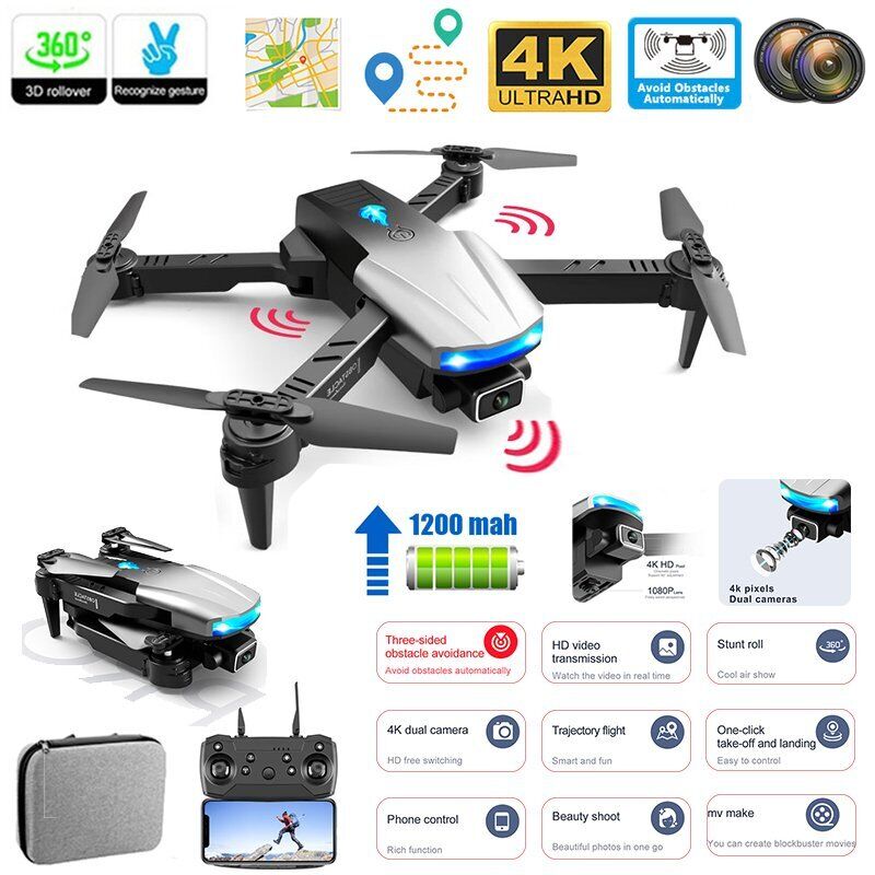 Foldable Dual Camera RC Drone with 3 Batteries