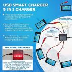 5PCS 3.7V 1200mAh Lipo Battery & Charger Set