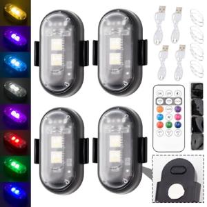 4PCs Waterproof Wireless LED Strobe Lights Set