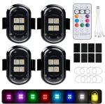 4PCS LED Strobe Lights with Remote - 8 Colors