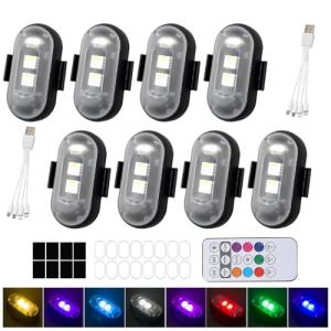 Weciau 8 Color LED Strobe Lights with Remote