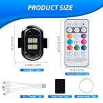4PCS LED Strobe Lights with Remote - 8 Colors