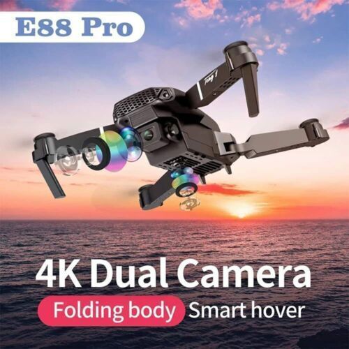 4K Dual Camera Foldable RC Drone +4 Batteries