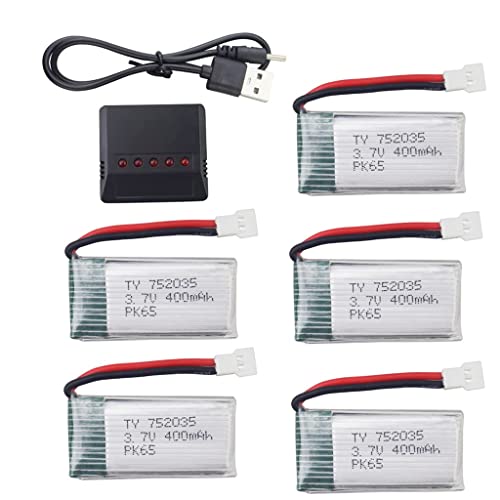 5 Li Batteries + Charger for SYMA Quadcopters