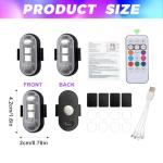 4PCs USB Rechargeable LED Strobe Lights with Remote