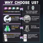 4PCS Rechargeable LED Strobe Lights with Remote