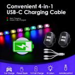 4PCS Rechargeable LED Strobe Lights with Remote