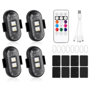4PCS LED Strobe Lights with Remote Control