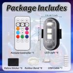 6PCS Wireless Magnetic LED Strobe Lights with Remote