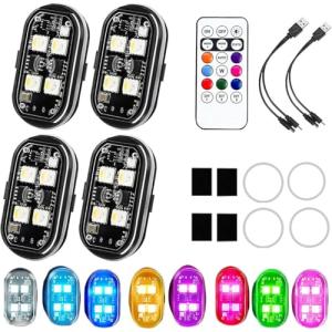 4PCS LumexFlux Wireless RGB LED Lights with Remote