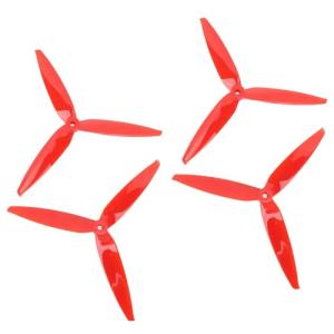Red Tri Blade Propellers for RC Drones - 4PCS