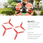 Red Tri Blade Propellers for RC Drones - 4PCS