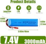 Yangers 7.4V 3000mAh RC Battery Pack with Charger