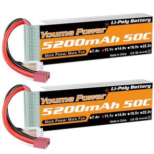 2-pack 5200mAh Lipo Batteries with Deans T Plug