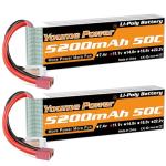 2-pack 5200mAh Lipo Batteries with Deans T Plug