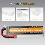 2-pack 5200mAh Lipo Batteries with Deans T Plug