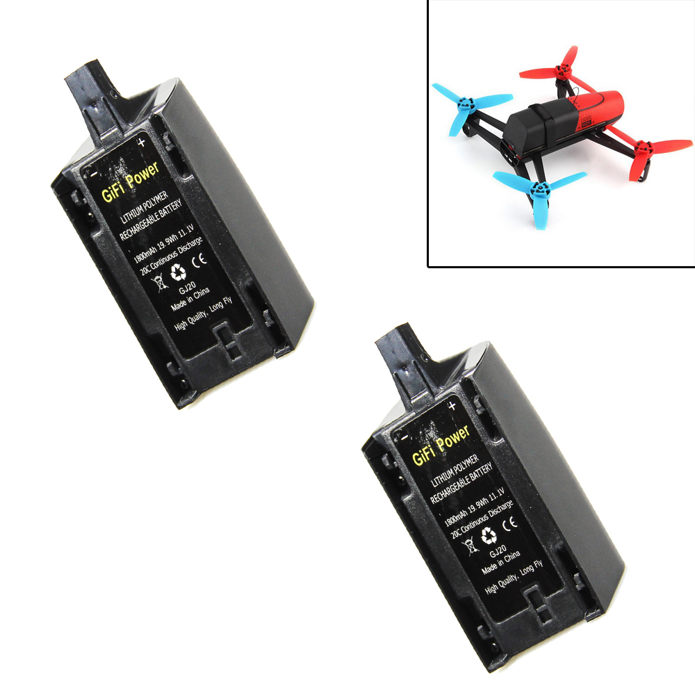 2-Pack 1800mAh LiPo Battery for Bebop Drone