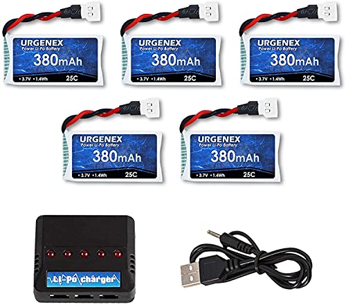 5 LiPo Batteries with Charger for Drones