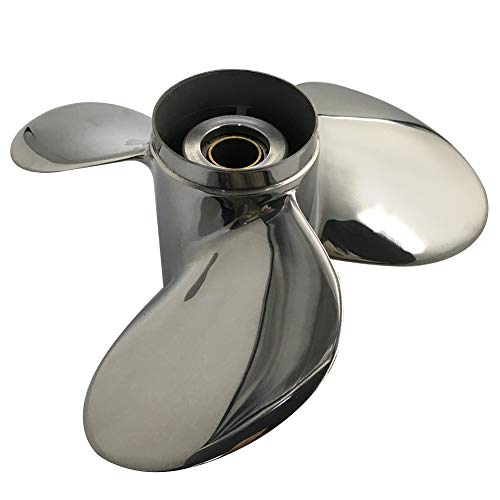 ARKDOZA 11 1/8x14 Stainless Steel Propeller for Mercury Outboards 30-70HP RH Rubber Hub 13 Spline Tooth