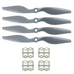 Nylon Gray RC Propellers 4-Pack with Adapter Rings