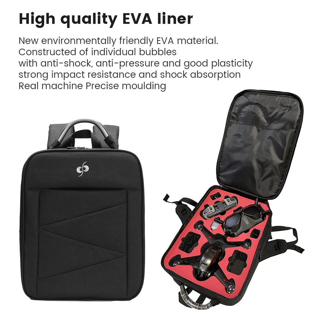 For DJI FPV Backpack Shoulder Bag Waterproof Storage Bag for DJI Drone Remote Control FPV Goggles V2 Portable Carrying Case