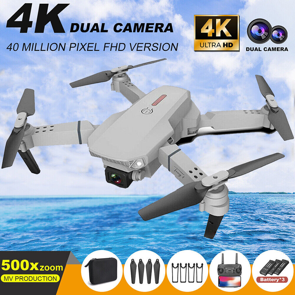 4K Drone X Pro WIFI FPV HD Dual Camera 3 Batteries Foldable Selfie RC Quadcopter
