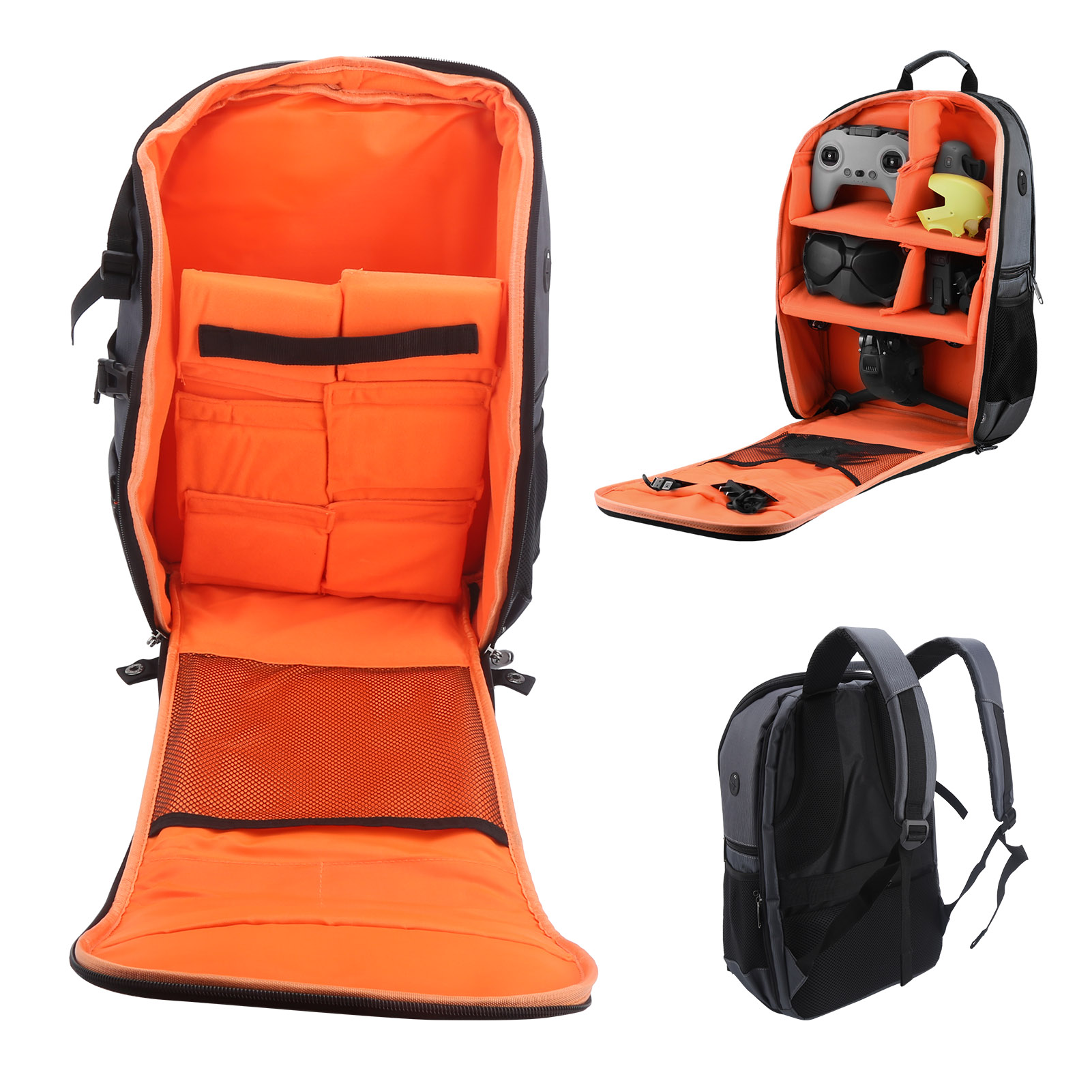 Nylon Drone Camera Backpack with Flexible Dividers
