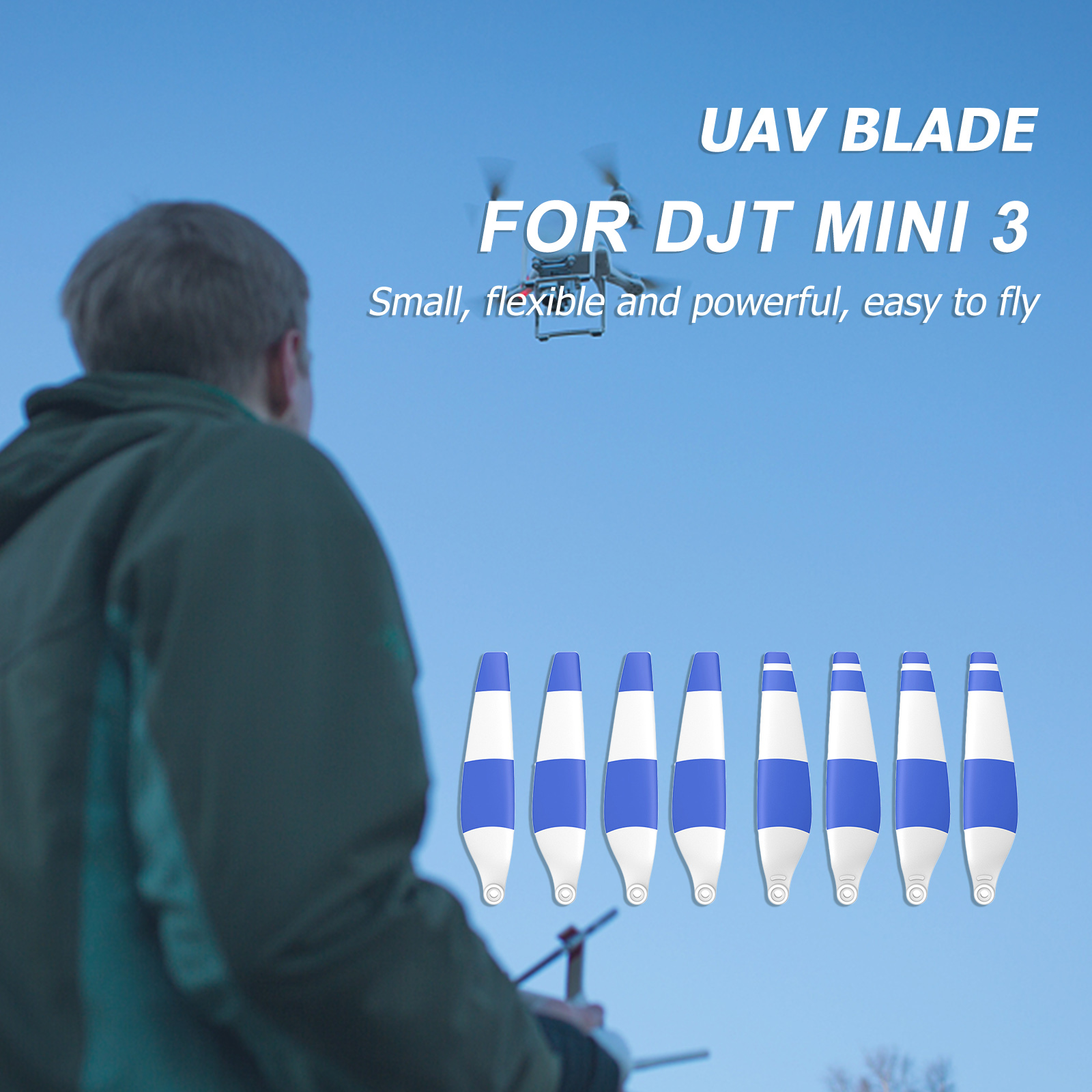 Blue Smrinog 8pcs Blade Props for DJI Mini 3