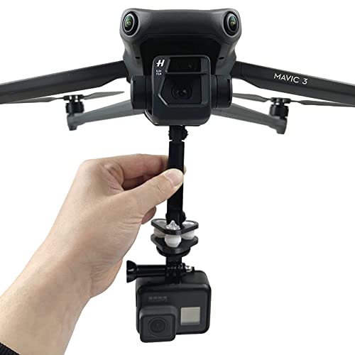 LINGHUANG Camera Mount Bracket for DJI Mavic 3 / Mavic 3 Cine with 1/4 inch Screws Shockproof Hand Grip for GoPro Hero 10/9/8/7/6/5 / OSMO Action for Insta360 One X2 / One R