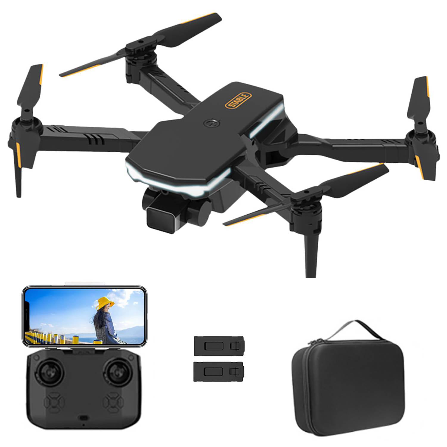 Mojoyce Mini RC Drone 4K HD Dual Camera with Obstacle Avoidance Remote Control Foldable Remote Control UAV Toy