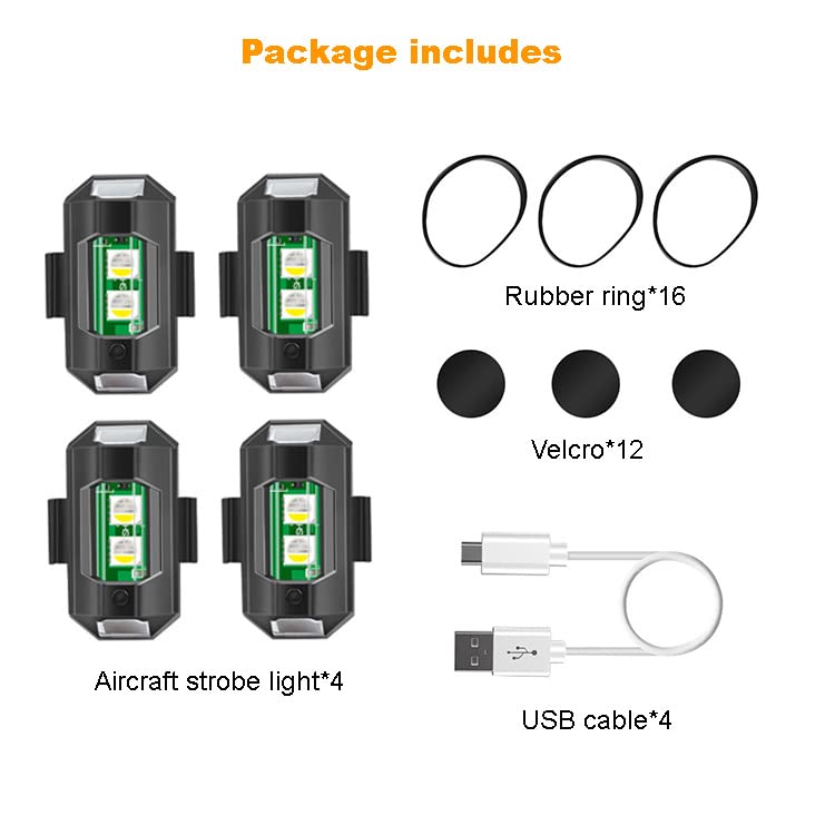 4-Pack LED Strobe Lights for Drones