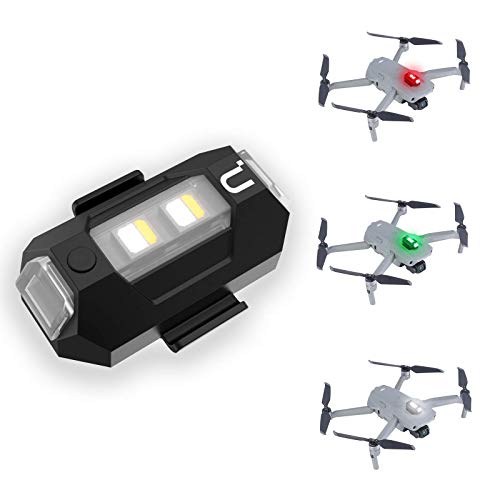 DR-02 Strobe Drone Light Compatible with DJI Mavic AIR 2 Pro Inspire 2 Pro etc, 3 Color Adjustable Anti-Collision Light for Drone 3KM Visible, Mini Drone Lamp, 6.5g 110mAh Battery USB-C Charging