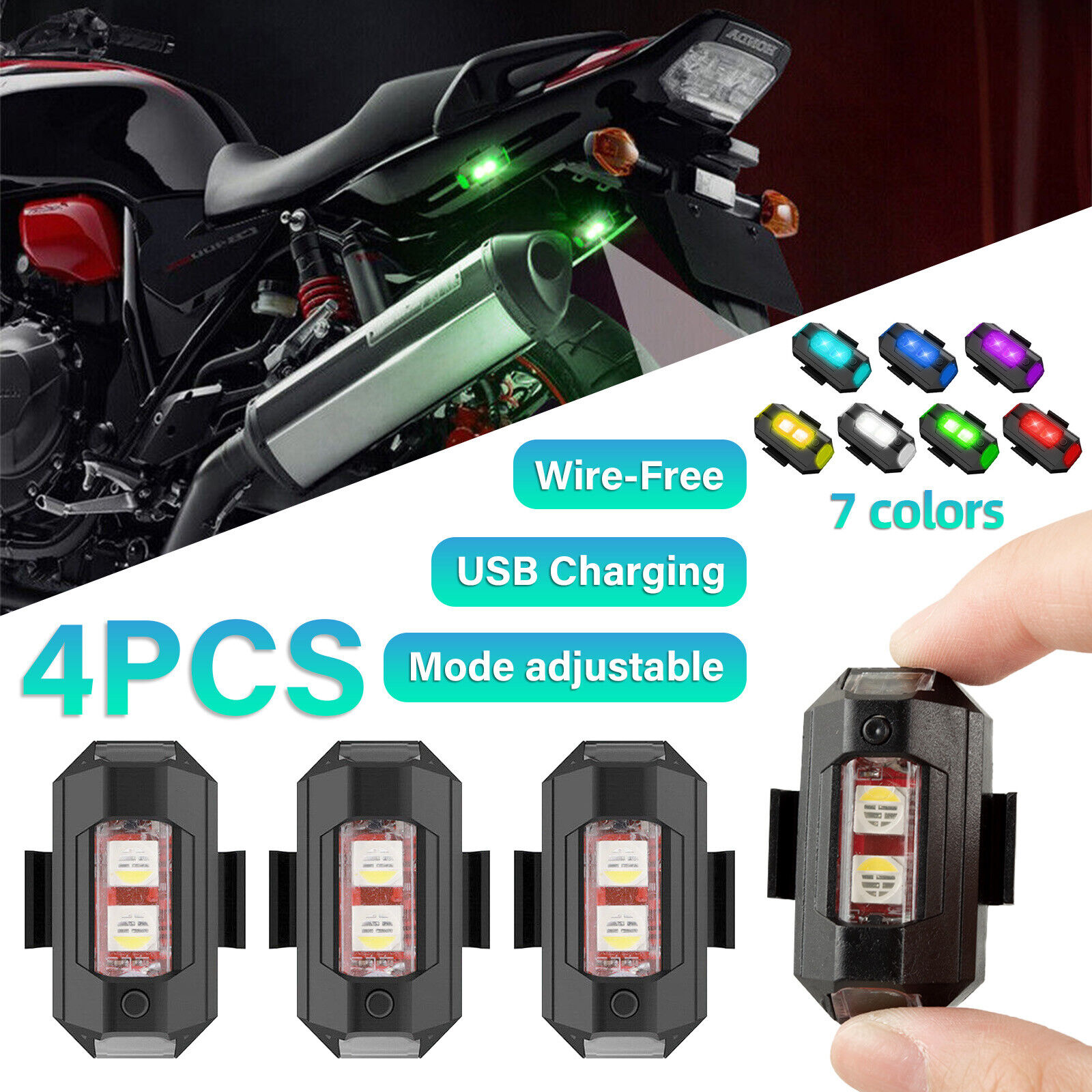 7-color Universal Anti-collision Drone Lights (4-pack)